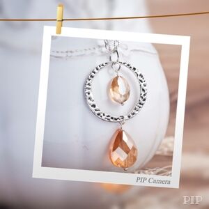 Orange Faceted Glass Bead Necklace